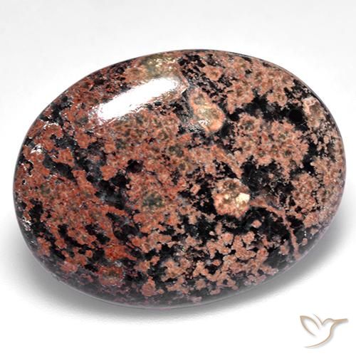 Obsidiana Multicolor Cabujón Óvalo de 24.87 ct de India, dimensión 30,3 x 23,1mm, piedra preciosa natural No tratado, claridad Opaco, Obsidiana de 1 pieza en color Multicolor, dureza Mohs de 5 - 5.5, Photo A