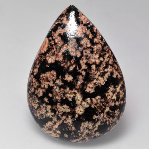 18.21 ct Multicolor Obsidian Gemstone, Obsidian Gem in Pear Cabochon Shape for Sale.