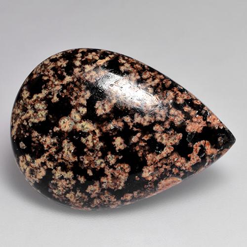 18.21 ct Multicolor Obsidian Stone, Natural Obsidian in Pear Cabochon Shape for Sale