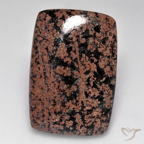 Obsidienne Multicolore cushion cabochon de l'Inde, 34,9 x 24mm, poids de 32,13 ct, pierre gemme naturelle Non traité de pureté Opaque , 1 pièce d'obsidienne, couleur Multicolore, dureté Mohs de 5 à 5.5, Photo A