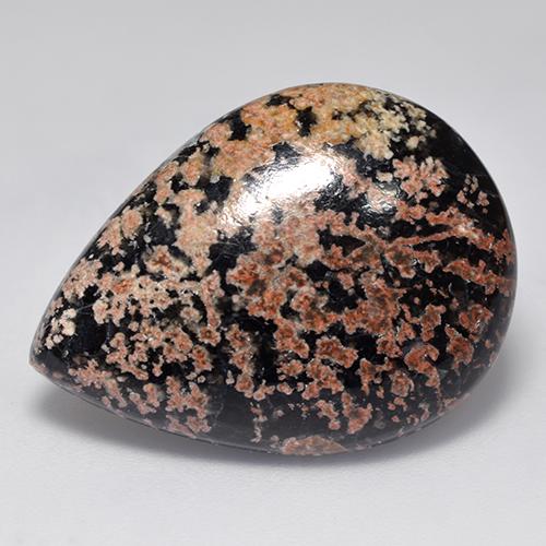20.83 ct Multicolor Obsidian Gemstone, Obsidian Gem in Pear Cabochon Shape for Sale.