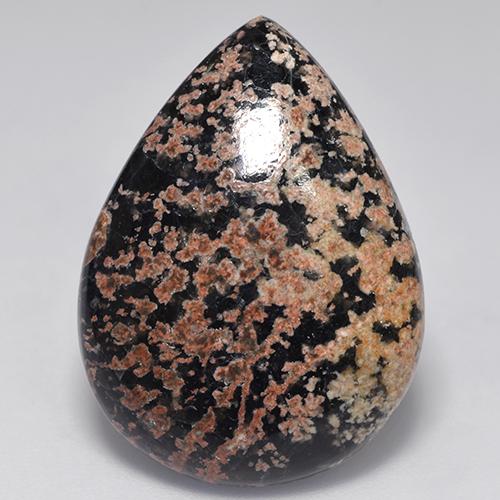 20.83 ct Multicolor Obsidian Stone, Natural Obsidian in Pear Cabochon Shape for Sale