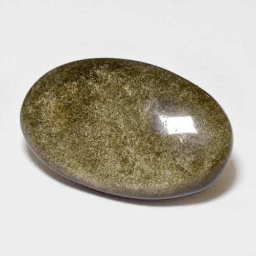 10.35 ct Black Obsidian Stone, Natural Obsidian in Oval Cabochon Shape for Sale