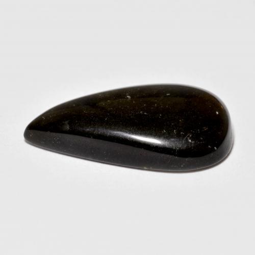 Obsidian Gemstone in 22.5 x 13.3 mm Size for Sale, Obsidian Stone in Light Blackish Brown Color