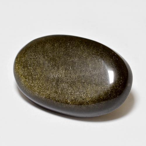 15.53 ct Black Obsidian Stone, Natural Obsidian in Oval Cabochon Shape for Sale