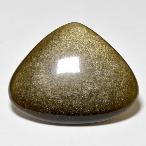 11.78 ct Black Obsidian Gemstone, Obsidian Gem in Trillion Cabochon Shape for Sale.