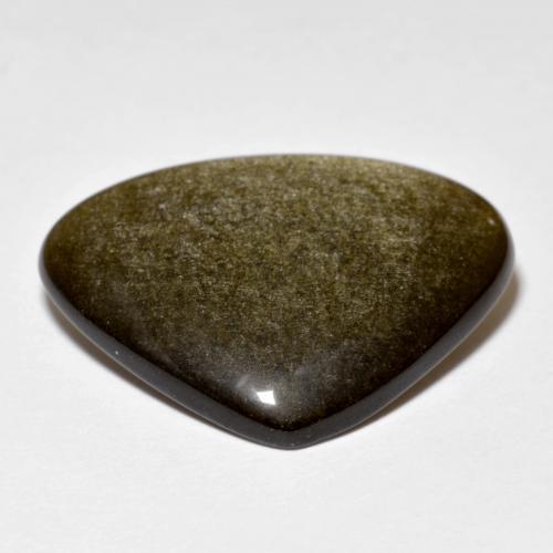 Obsidian Gemstone in 24.1 x 19.3 mm Size for Sale, Obsidian Stone in Black with Gold Sheen Color