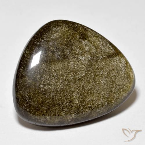 18.03ct Natural Light Blackish Brown Obsidian, Trillion, Opaque