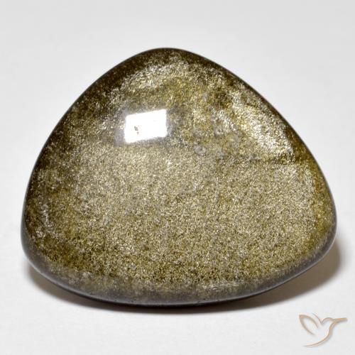 18.03 ct Black Obsidian Stone, Natural Obsidian in Trillion Cabochon Shape for Sale