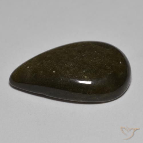 Obsidian Gemstone in 21.6 x 14.1 mm Size for Sale, Obsidian Stone in Black with Gold Sheen Color