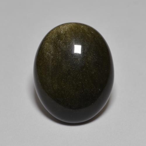 10.15 ct Black Obsidian Gemstone, Obsidian Gem in Oval Cabochon Shape for Sale.