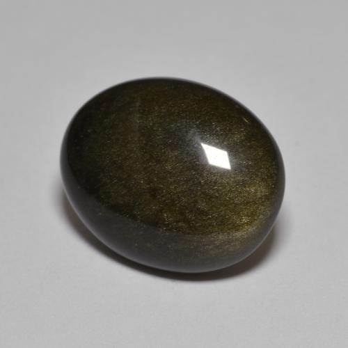 10.15 ct Black Obsidian Stone, Natural Obsidian in Oval Cabochon Shape for Sale
