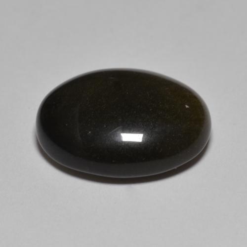 Obsidian Gemstone in 17.2 x 13.9 mm Size for Sale, Obsidian Stone in Black Color