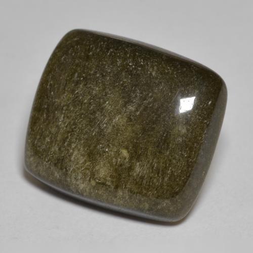 Negro con bronce Obsidiana Gema - 9.2ct Cabujón forma Cojín (ID: 578585)