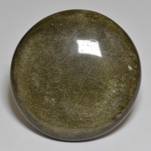 Ossidiana 30,2mm nero Cabochon rotondo dagli Stati Uniti, peso di 40,64 ct, gemma naturale non trattati in purezza Opaque, 1 pezzo Ossidiana - Colore: Nero con Bronzo, durezza Mohs di 5 - 5,5, Photo A