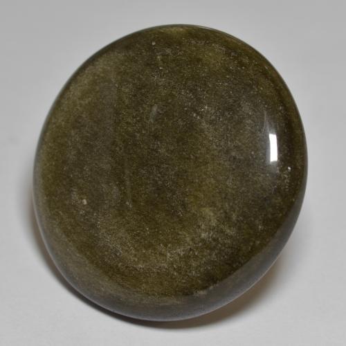 40.64 ct Black Obsidian Stone, Natural Obsidian in Round Cabochon Shape for Sale