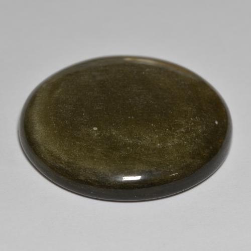 Obsidian Gemstone in 30.2 mm Size for Sale, Obsidian Stone in Black with Gold Sheen Color