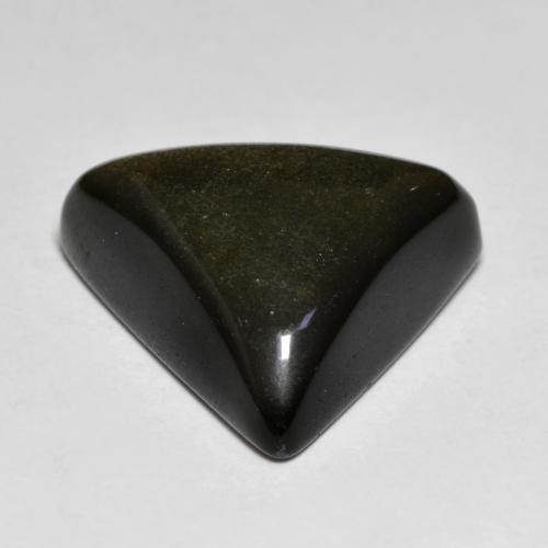 Obsidian Gemstone in 16.9 x 16.7 mm Size for Sale, Obsidian Stone in Black with Bronze Color