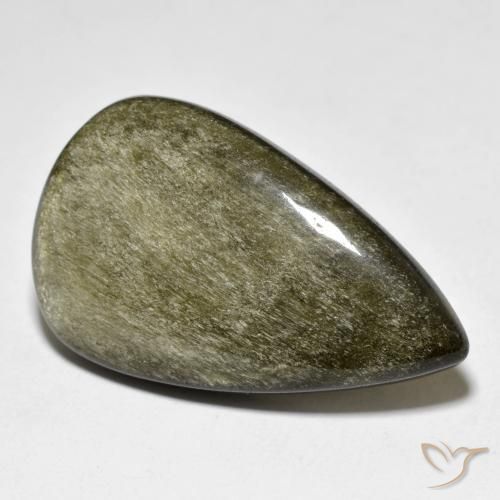 25.12 ct Pear Obsidian, 31.8 x 19.1 mm From the United States, Photo A