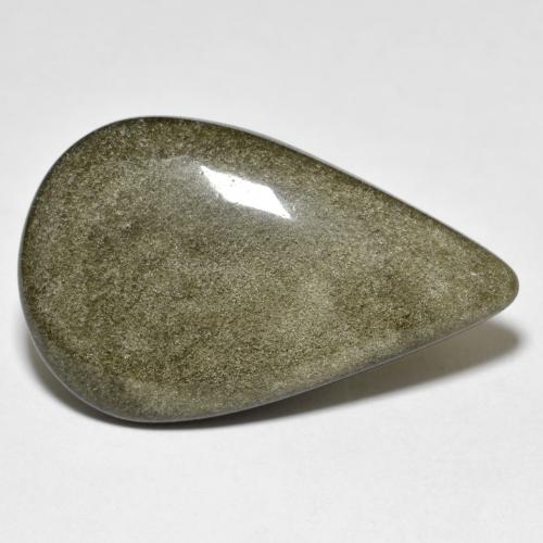 18.36 ct Golden Obsidian Stone, Natural Obsidian in Pear Cabochon Shape for Sale