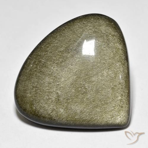 38.72 ct Golden Obsidian Stone, Natural Obsidian in Pear Cabochon Shape for Sale