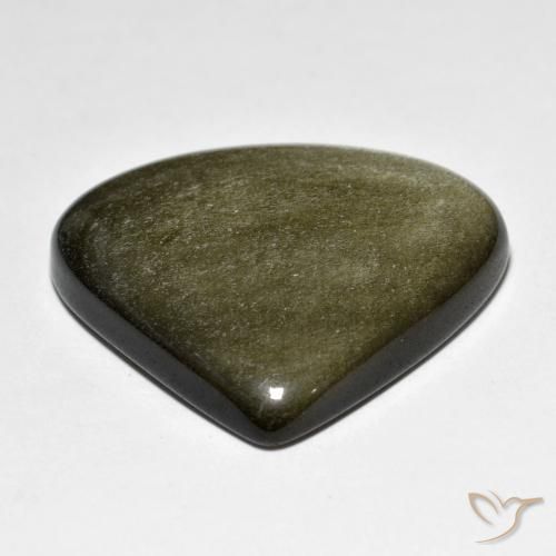 Obsidian Gemstone in 31.2 x 28.4 mm Size for Sale, Obsidian Stone in Black Brown Color