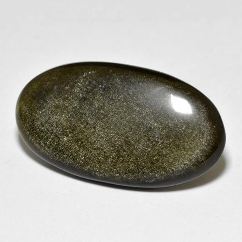 16.30 ct Golden Obsidian Stone, Natural Obsidian in Oval Cabochon Shape for Sale