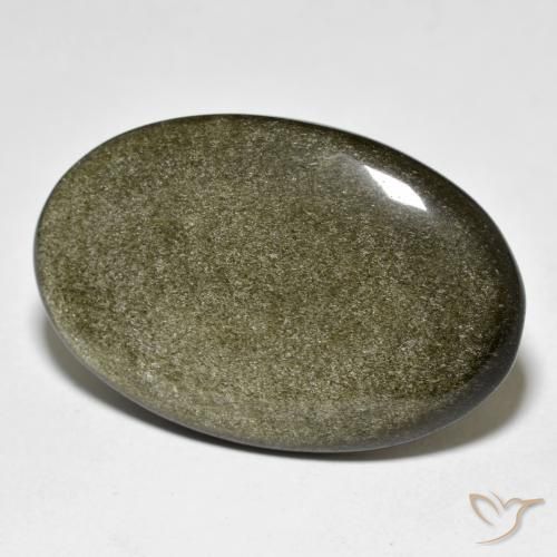 23.93 ct Golden Obsidian Stone, Natural Obsidian in Oval Cabochon Shape for Sale