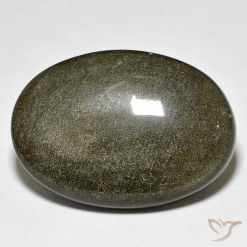 23.91ct Natural Black with Gold Sheen Obsidian, Oval, Opaque
