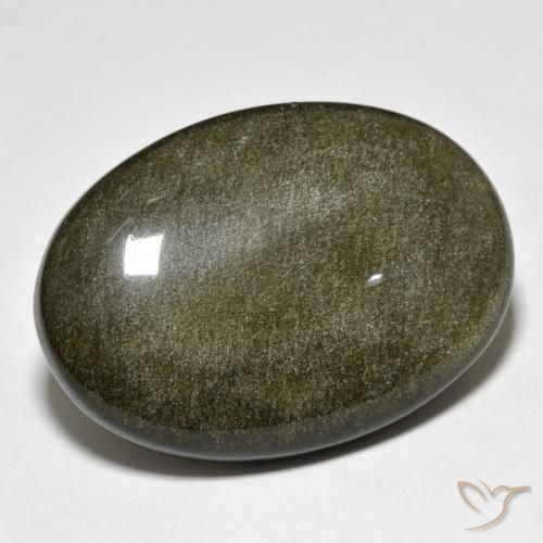23.91 ct Golden Obsidian Stone, Natural Obsidian in Oval Cabochon Shape for Sale