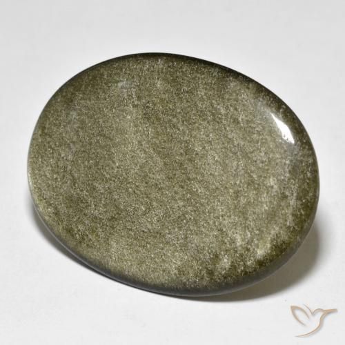 23.80 ct Golden Obsidian Stone, Natural Obsidian in Oval Cabochon Shape for Sale