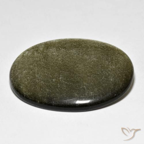 Obsidian Gemstone in 34 x 25.4 mm Size for Sale, Obsidian Stone in Black Brown Color