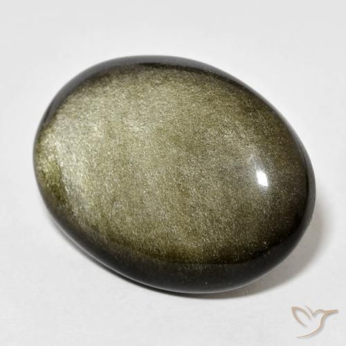 28.60 ct Golden Obsidian Stone, Natural Obsidian in Oval Cabochon Shape for Sale