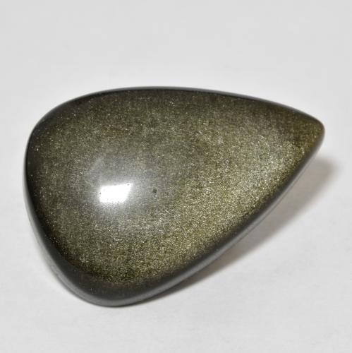 20.56 ct Golden Obsidian Stone, Natural Obsidian in Pear Cabochon Shape for Sale