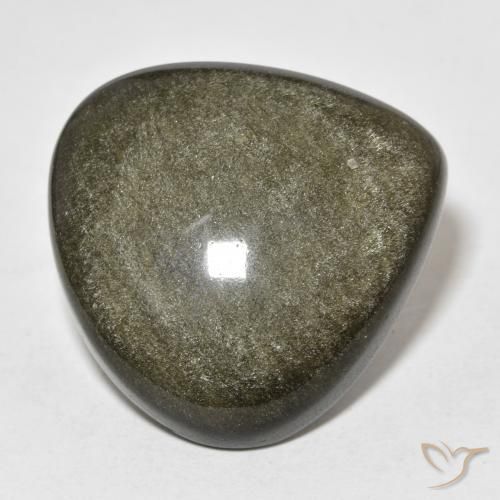 26.99 ct Golden Obsidian Stone, Natural Obsidian in Pear Cabochon Shape for Sale