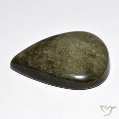 Obsidian Gemstone in 33.2 x 27.4 mm Size for Sale, Obsidian Stone in Black Brown Color