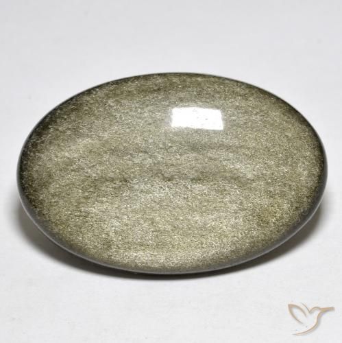 30.38 ct Golden Obsidian Stone, Natural Obsidian in Oval Cabochon Shape for Sale