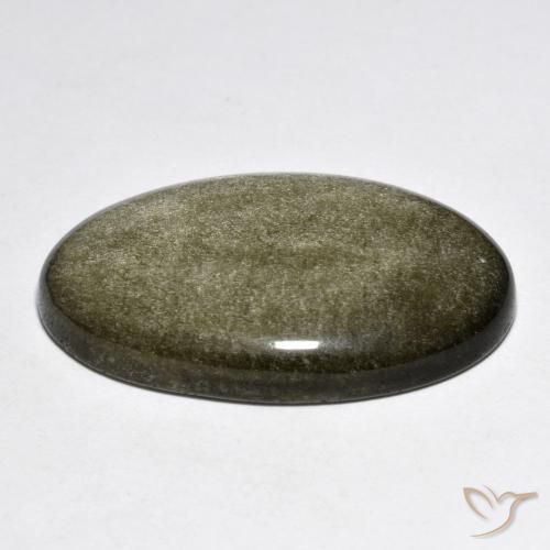 Obsidian Gemstone in 32 x 20.9 mm Size for Sale, Obsidian Stone in Black with Gold Sheen Color