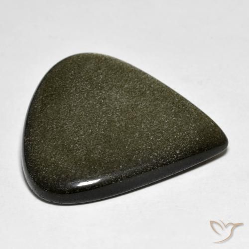 Obsidian Gemstone in 29.1 x 28.2 mm Size for Sale, Obsidian Stone in Black Brown Color