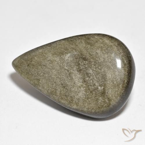 38.92 ct Pear Obsidian, 35.7 x 23 mm From the United States, Photo A