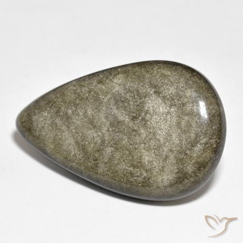 25.86 ct Pear Obsidian, 33.8 x 21 mm From the United States, Photo A