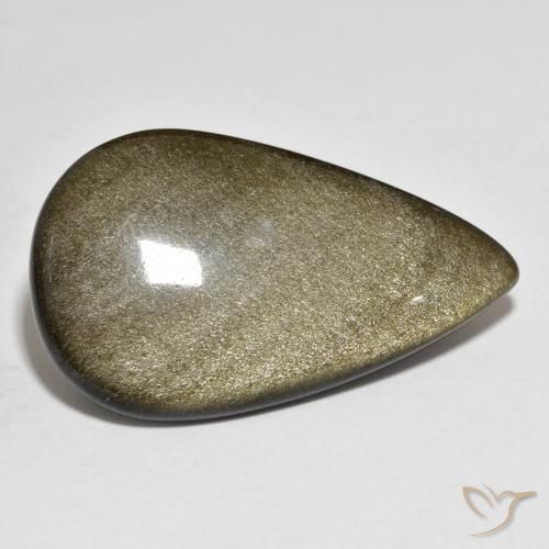 21.31 ct Multicolor Obsidian Gemstone, Obsidian Gem in Pear Cabochon Shape for Sale.