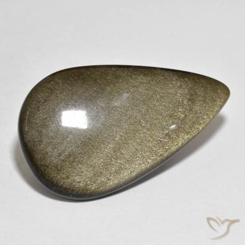 21.31 ct Multicolor Obsidian Stone, Natural Obsidian in Pear Cabochon Shape for Sale