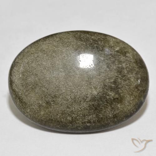21.74 ct Black Obsidian Stone, Natural Obsidian in Oval Cabochon Shape for Sale