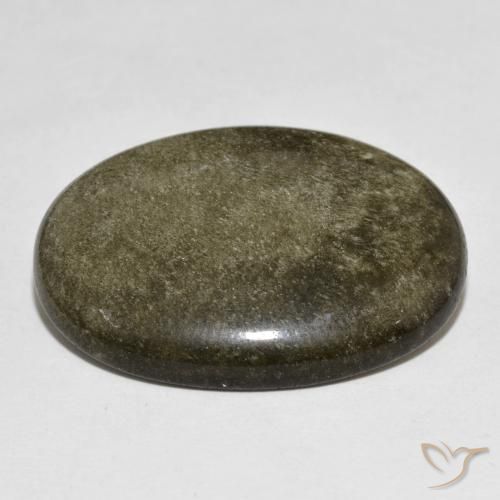 Obsidian Gemstone in 28.7 x 21.1 mm Size for Sale, Obsidian Stone in Black with Gold Sheen Color