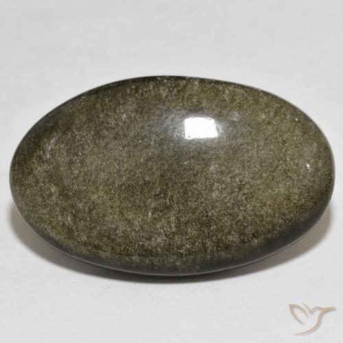 27.98 ct Golden Obsidian Stone, Natural Obsidian in Oval Cabochon Shape for Sale