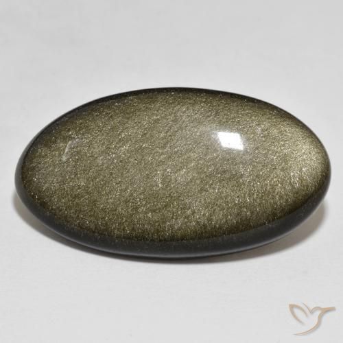 33.15 ct Black Obsidian Stone, Natural Obsidian in Oval Cabochon Shape for Sale