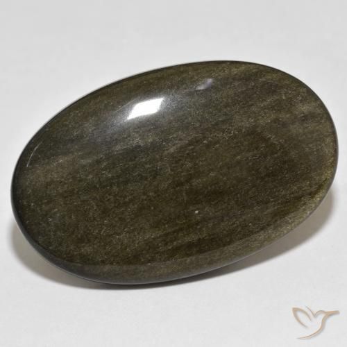 39.46 ct Black Obsidian Stone, Natural Obsidian in Oval Cabochon Shape for Sale