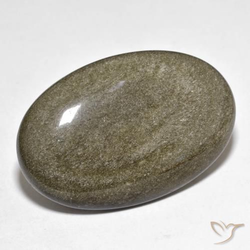 27.63 ct Black Obsidian Stone, Natural Obsidian in Oval Cabochon Shape for Sale
