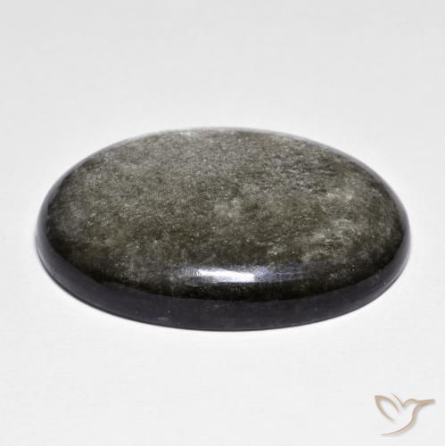 Obsidian Gemstone in 30 x 22 mm (calibrated) Size for Sale, Obsidian Stone in Grayish Black Color